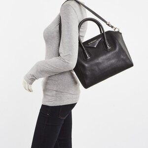 Givenchy Black Sugar Goatskin Small Antigona Bag